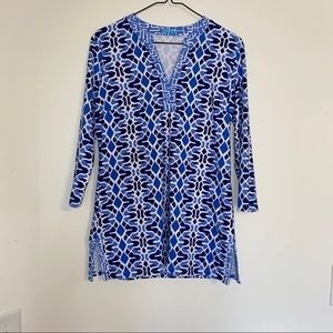 J. McLaughlin 3/4 Length Sleeve Top Geometric Pattern Size: Small